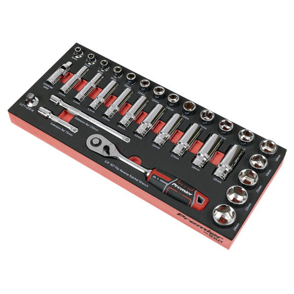 Premier Socket Set with Tool Tray 3/8"Sq Drive 32pc - SE-TBT41