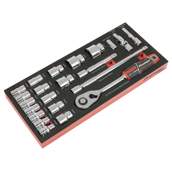 Premier Socket Set with Tool Tray 1/2"Sq Drive 22pc - SE-TBT42