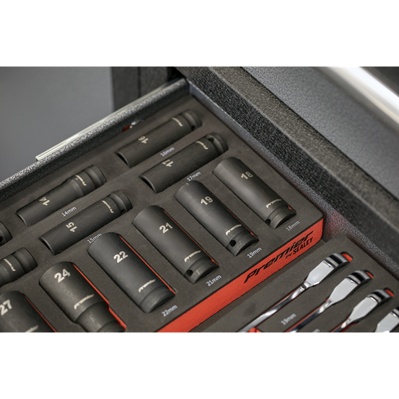 Premier Impact Socket Set with Tool Tray 1/2"Sq Drive 22pc - SE-TBT46