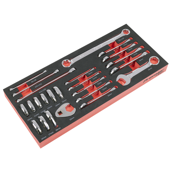 Premier Stubby Combination, TRX-Star* & Crow's Foot Spanner Set with Tool Tray 24pc - SE-TBT50