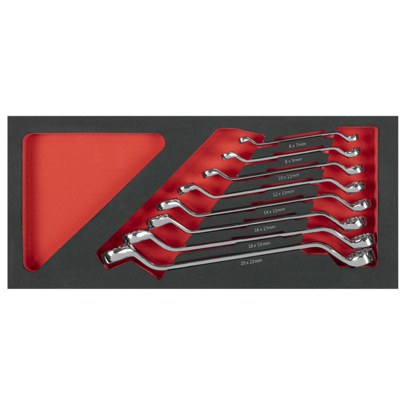 Sealey Premier Deep Offset Spanner Set with Tool Tray 8pc SE TBT51