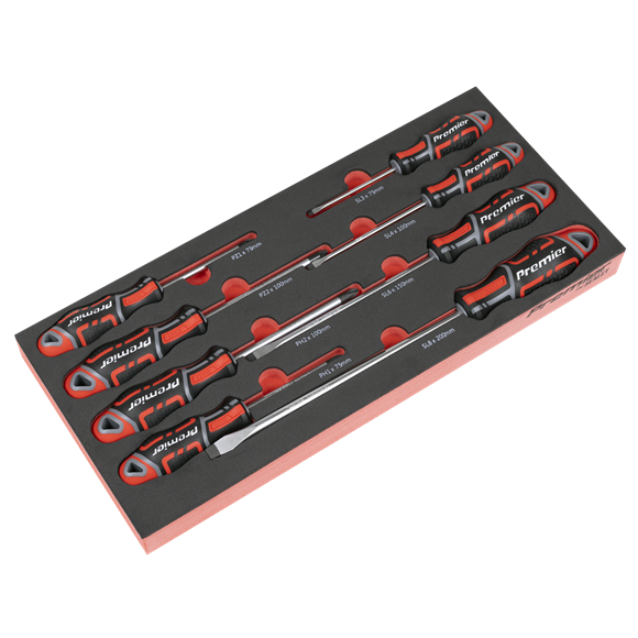 Sealey Premier Screwdriver Set with Tool Tray 8pc SE TBT53