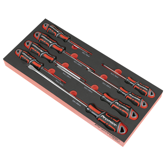 Sealey Premier Screwdriver Set with Tool Tray 8pc SE TBT53