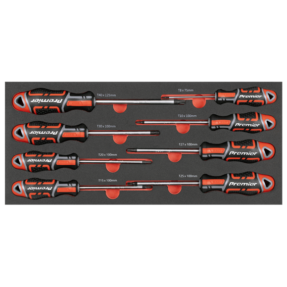 Sealey Premier TRX Star* Screwdriver Set with Tool Tray 8pc SE TBT55