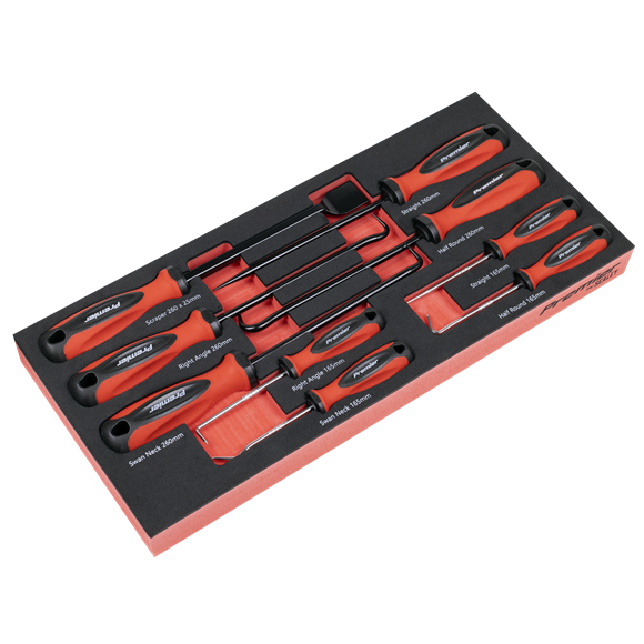 Sealey Premier Scraper & Hook Set with Tool Tray 9pc SE TBT65