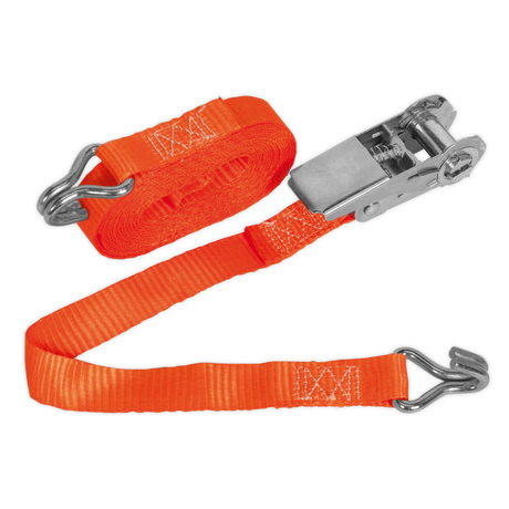Ratchet Strap 25mm x 4.5m Polyester Webbing 800kg Breaking Strength - TD0845J - Farming Parts