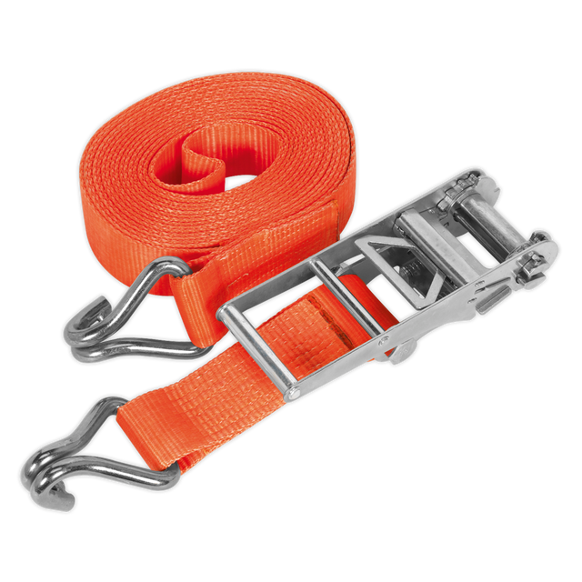 Ratchet Strap 75mm x 8m Polyester Webbing 10000kg Breaking Strength - TD10008J - Farming Parts