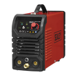 The Sealey TIG160 MMA Inverter Welder 160A 230V is a red and black welding machine featuring various buttons and connectors on the front panel, a convenient handle on top, and the brand name prominently displayed. Designed for TIG welding, it offers a reliable DC power supply for precise performance.