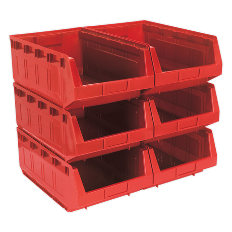 Plastic Storage Bin 310 x 500 x 190mm - Red Pack of 6 - TPS56R - Farming Parts