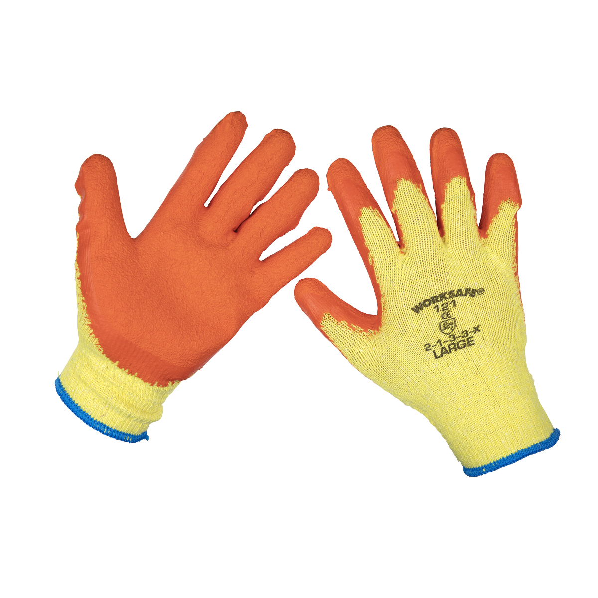 Super Grip Knitted Gloves Latex Palm (Large) - Pack of 6 Pairs - TSP121L/6 - Farming Parts