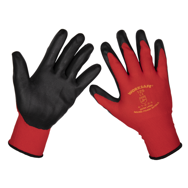 Flexi Grip Nitrile Palm Gloves (X-Large) - Pack of 6 Pairs - TSP125XL/6 - Farming Parts