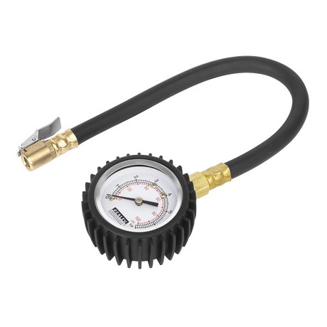 Tyre Pressure Gauge with Clip-On Chuck 0-7bar(0-100psi) - TST/PG6 - Farming Parts