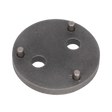Sealey's Rear Brake Piston Wind-Back Adaptor - VAG - VS02821 is a circular metal plate with four protruding pins and two holes, designed specifically as an adaptor for rear brake calipers on VAG vehicles.