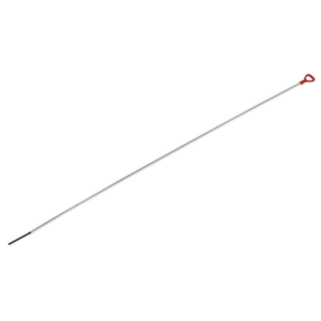 The Sealey Mercedes Transmission Dipstick 1200mm - VS1200TD is a straight metal rod with a loop and red detail on one end, designed for fluid level checking in the 722.6 automatic transmission of a Mercedes vehicle.