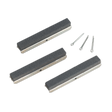 Three Stone 75mm Fine Sealey brake pads and three cotter pins are displayed on a white background, perfect for use with a stone set like the Model VS162.