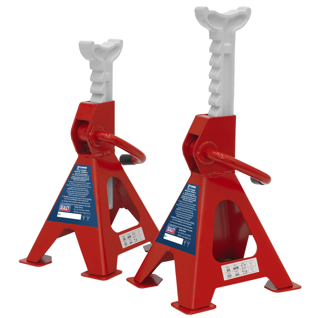 Axle Stands (Pair) 2 Tonne Capacity per Stand Ratchet Type - VS2002 - Farming Parts