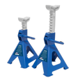 Axle Stands (Pair) 2 Tonne Capacity per Stand Ratchet Type - Blue - VS2002BL - Farming Parts