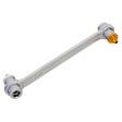 The Sealey Double End Brake Bleeder Spanner 8 x 9mm (VS4511) is a versatile tool with "8 mm" engraved on both ends, featuring a silver end and one with a golden attachment, designed specifically for brake bleeding tasks.