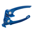 The Sealey Brake Pipe Bender - VS5055 is a blue metal tool engineered for bending steel or automotive brake pipes to desired angles, equipped with a wide handle for enhanced grip and pressure application.