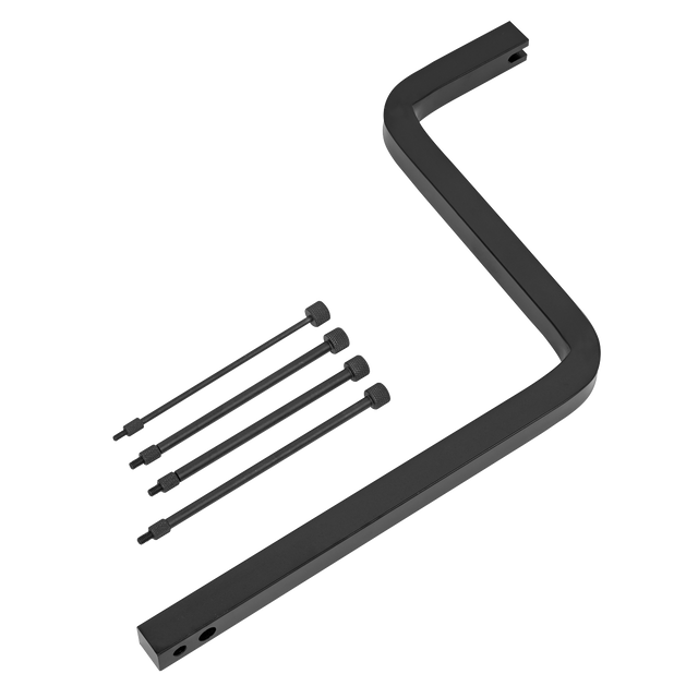 Sealey Door Hinge Pin Tool Set Heavy-Duty - VS803, featuring an L-shaped metal bracket with four screws and additional steel pins, all displayed on a white background.