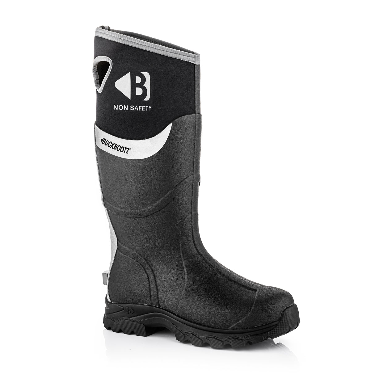 Buckbootz WALKERZBK Black Waterproof Walking Wellies Reflective