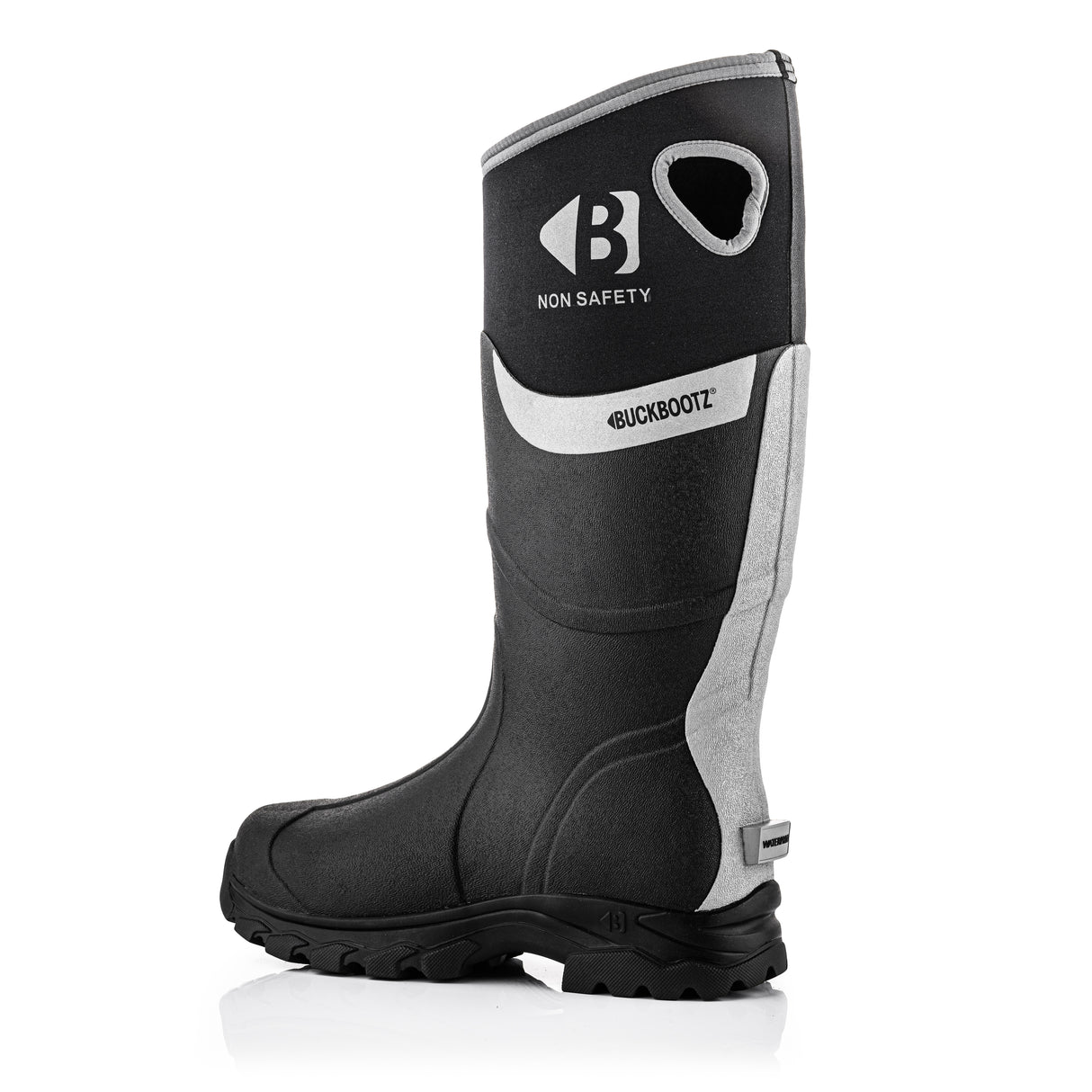 Buckbootz WALKERZBK Black Waterproof Walking Wellies Reflective
