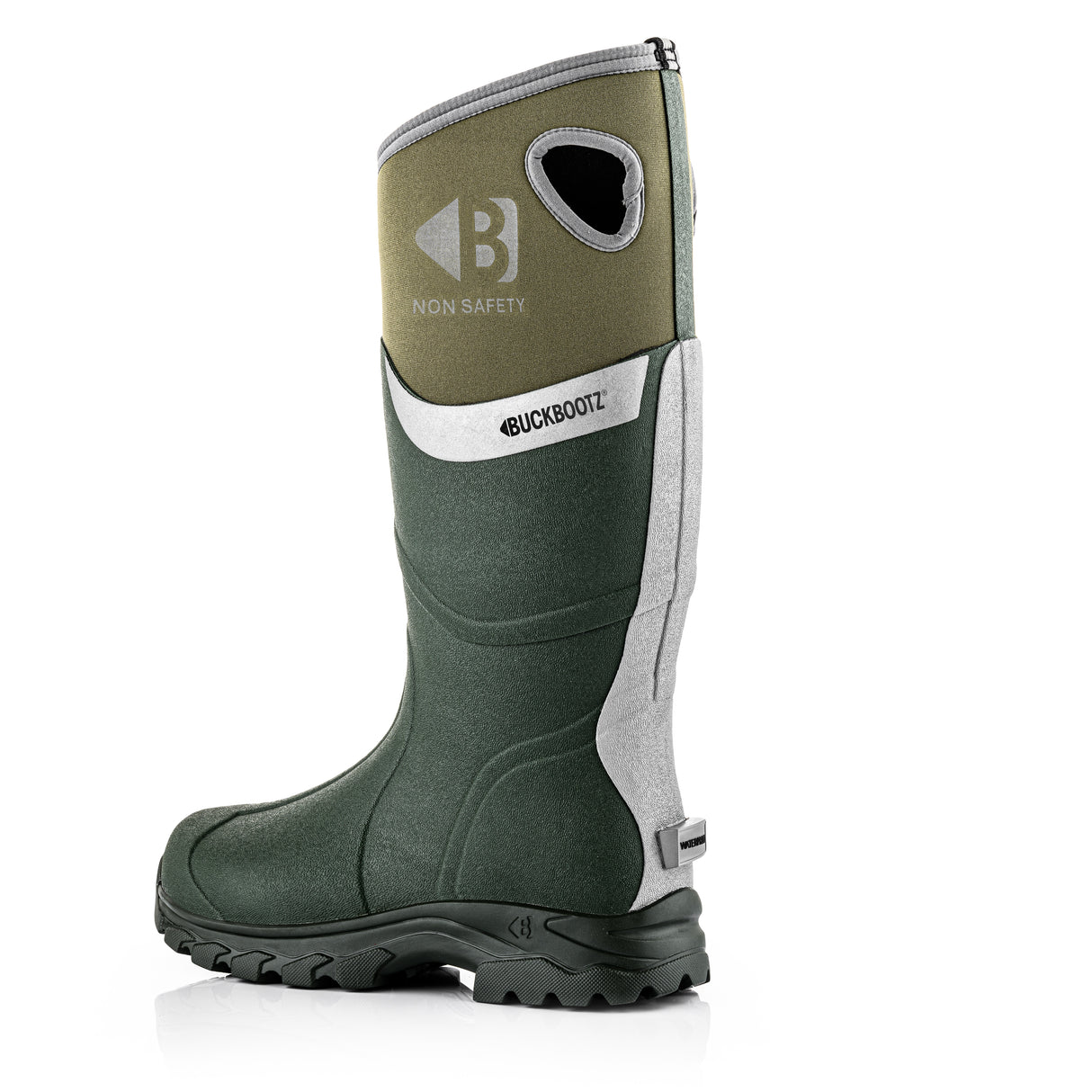 Buckbootz WALKERZGR Green Waterproof Walking Wellies Reflective