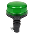 The Sealey Warning Beacon SMD LED 12/24V Flexible Spigot Fixing - Green - WB955LEDG, featuring high power SMD LEDs, comes with a black base and mounting hardware, designed for safety and signaling purposes.