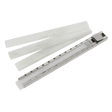 The Sealey Welder's French Chalk Holder with 4 Chalk Sticks (WFC4) is displayed alongside a metallic blade dispenser, accompanied by several translucent plastic blades for marking metals.
