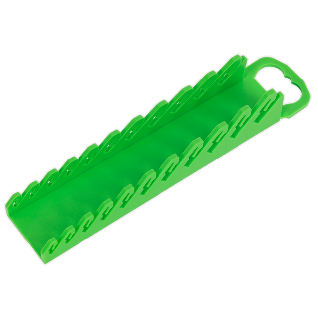 Spanner Rack Capacity 10 Stubby Spanners - Hi-Vis Green - WR10HV - Farming Parts