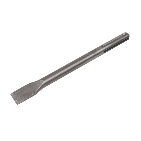 The Sealey Chisel 25 x 300mm - SDS MAX - X1CH is a metal chisel featuring a flattened tip and long handle, widely used for cutting or carving hard materials such as wood or stone.