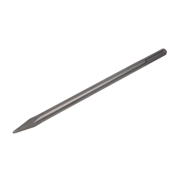 Close-up image of the Sealey Point 400mm - SDS MAX - X2PT, a long, pointed metal tool with a cylindrical handle, typically used for industrial or construction purposes.