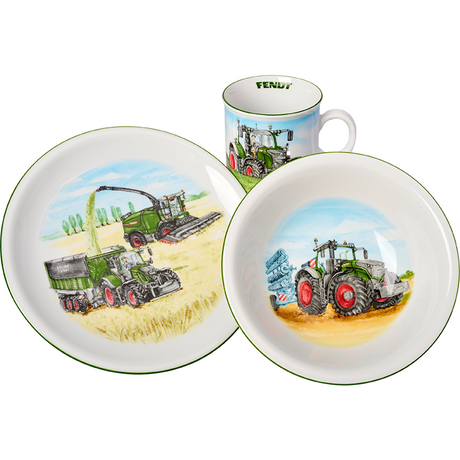 Fendt - Children’s 3-piece porcelain crockery set - X991023028000 - Farming Parts