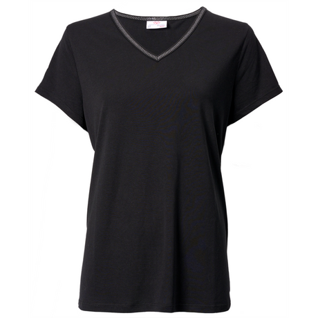 Massey Ferguson - Women'S Black  V-Neck T-Shirt - X993322306000 - Farming Parts