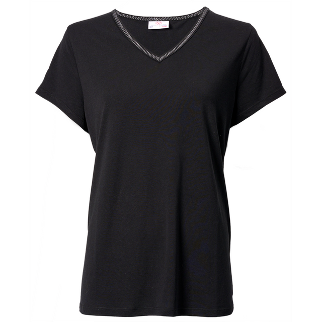 Massey Ferguson - Women'S Black  V-Neck T-Shirt - X993322306000 - Farming Parts