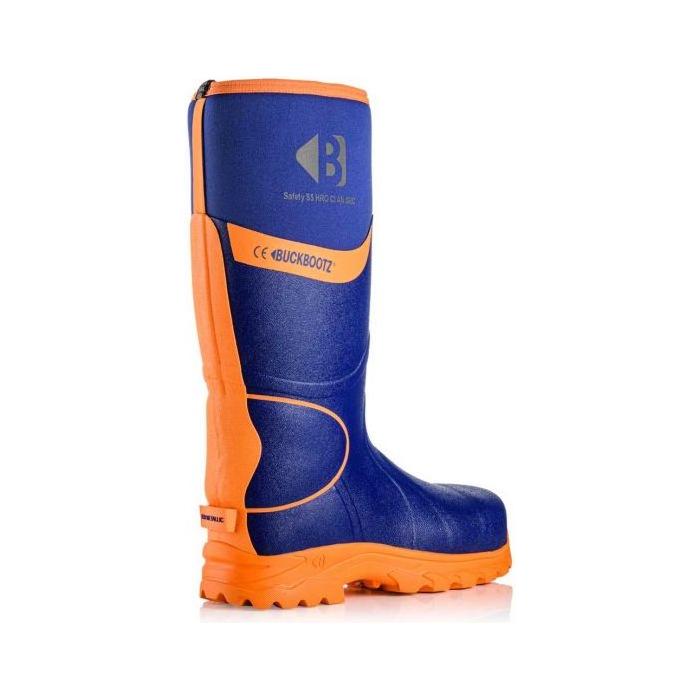 *STOCK CLEARANCE* - Buckler Hi-Viz Safety Wellies – Blue & Orange Waterproof Boots | BBZ8000BL/OR