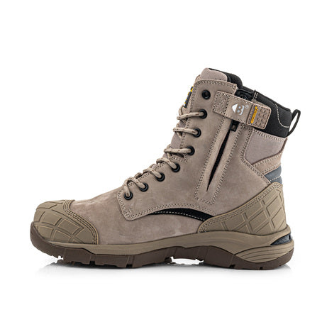 Buckbootz Blastz High Leg Lace/Zip Boot Stone | Waterproof Safety