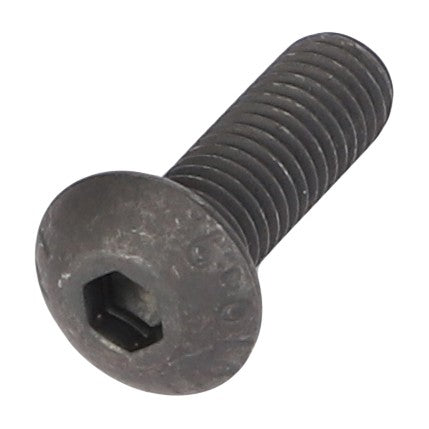 An AGCO hexagonal head bolt (AG523508) in black with a flat head and finely threaded body.