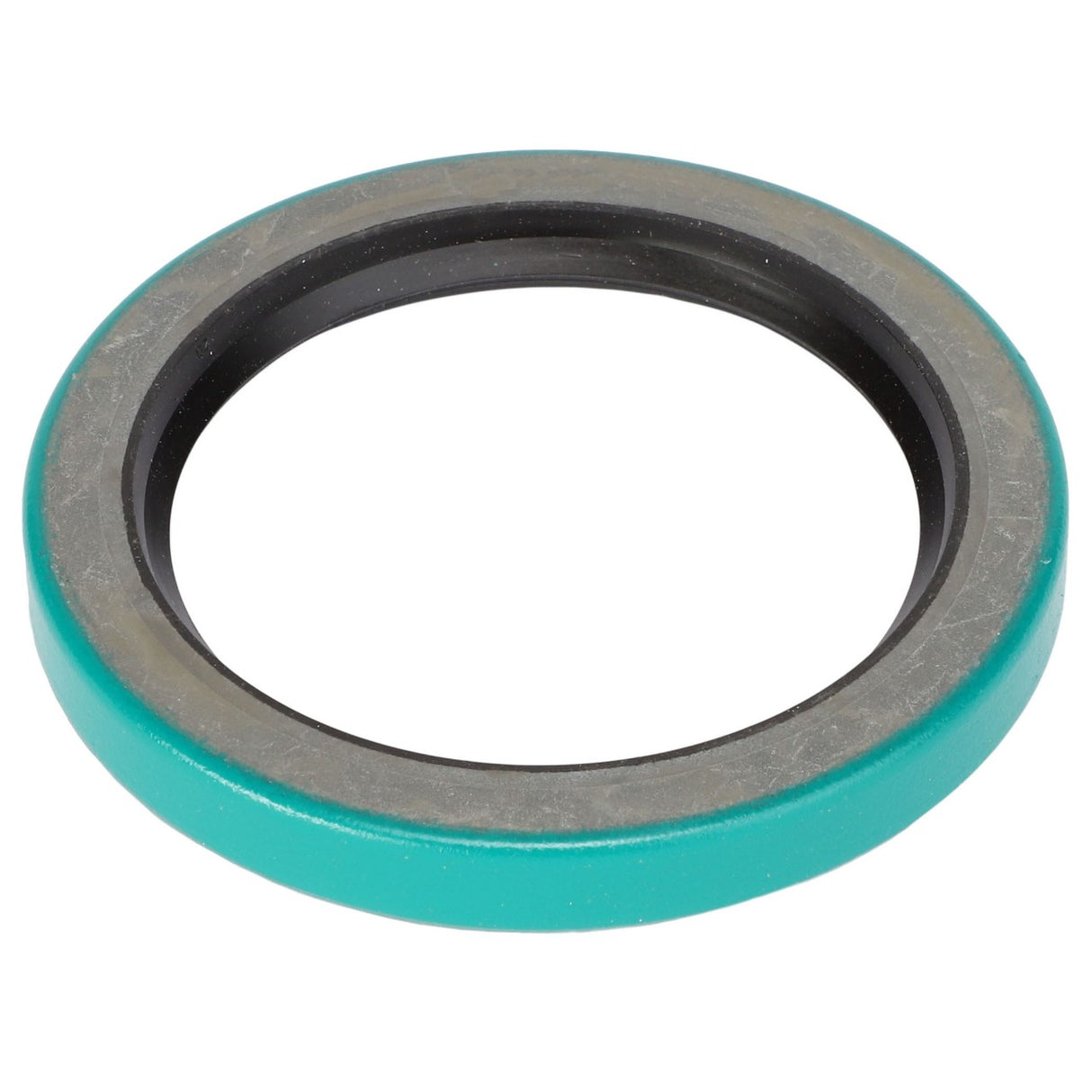 No current product description available, but here's a hint: imagine the AGCO Grease Seal (model 8044307) featuring a circular design with a green outer edge and a black inner ring.