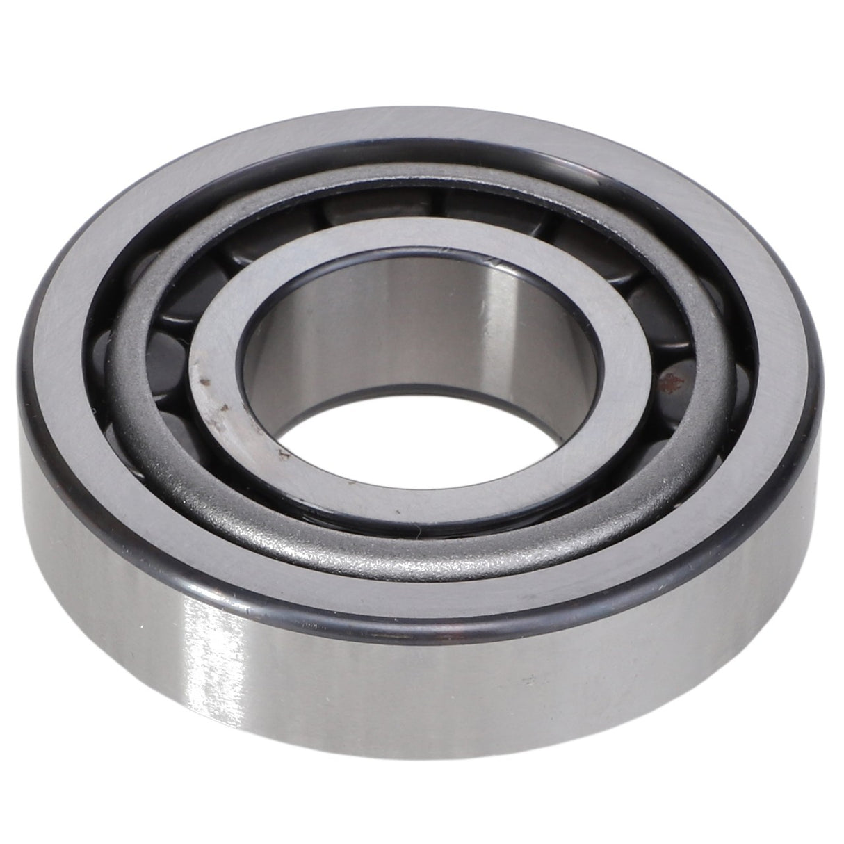 Currently, no product description is available for the AGCO Tapered Roller Bearing Assembly - 1109979, which features an inner and outer ring separated by a set of spherical balls.