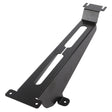 The AGCO Cowl - 4389050M1 is a black metal bracket that includes mounting holes and slots. It has a long, flat midsection with raised ends designed for attachment. No additional product description is available beyond these features from the AGCO brand.