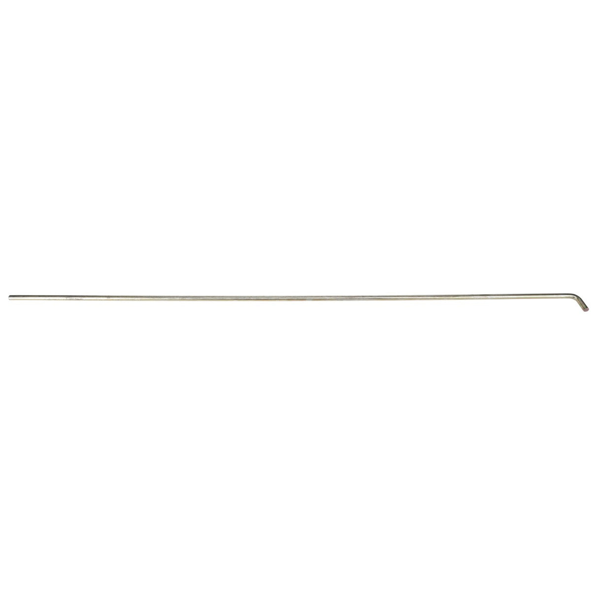 Product: AGCO | SPRING WIRE - D28181046
Description: A long, thin, straight metallic rod featuring a slight bend at one end.