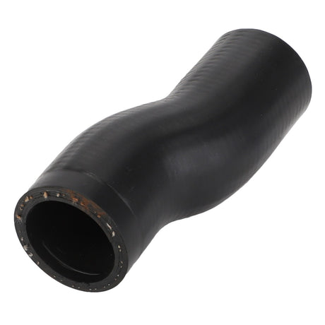 A black rubber hose, AGCO Hose - 3808772M1, with a slight bend and one visible opening. The surface appears smooth with subtle texturing, making it ideal for use in Valtra Models or other agricultural machinery.