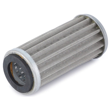 A cylindrical metal mesh filter with black rubber ends, used as a hydraulic filter cartridge in Massey Ferguson models, is known as the AGCO Hydraulic Filter Cartridge - 3300901M91.