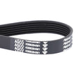 A black AGCO Serpentine Belt with the code "4388284M1" in white text, featuring a Pk6 profile, suitable for various Massey Ferguson models.
