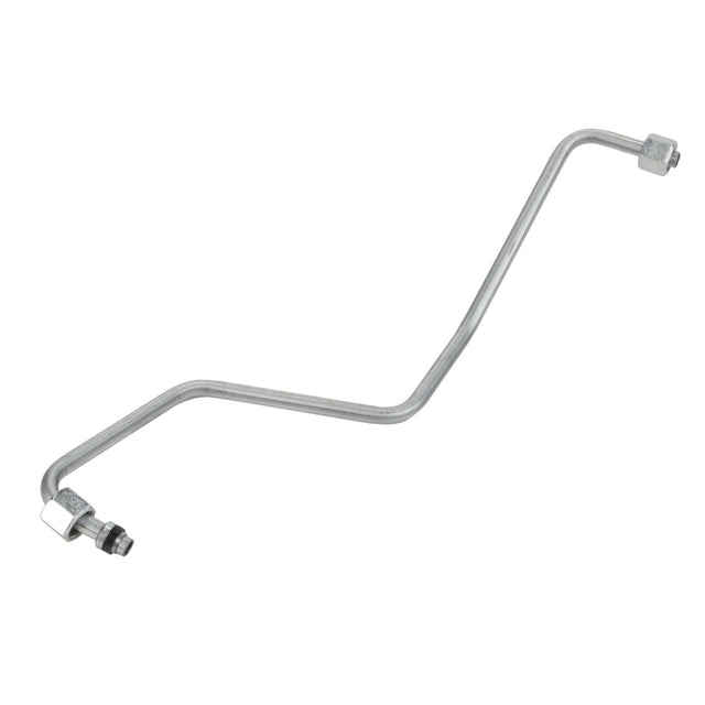 A current product description is available for the AGCO | Left Hand Brake Pipe - Acw7086420. This metal fuel line pipe features multiple bends and has two fittings at each end.