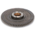 The AGCO Pinion - 4310827M91 is a metallic gear with a circular shape, featuring multiple teeth around its edge and a central hole lined with bronze, essential for enhancing machinery performance.