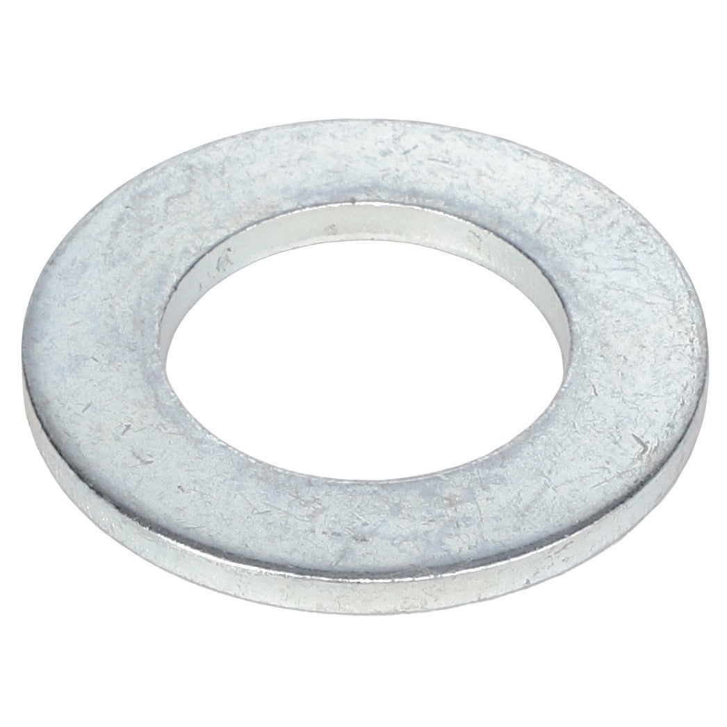 The AGCO FLAT WASHER - AL5013127, a circular metal washer featuring a central hole, is commonly used in fastening applications and serves as an essential component in many assemblies to provide added stability. Currently, no additional product description information is available.
