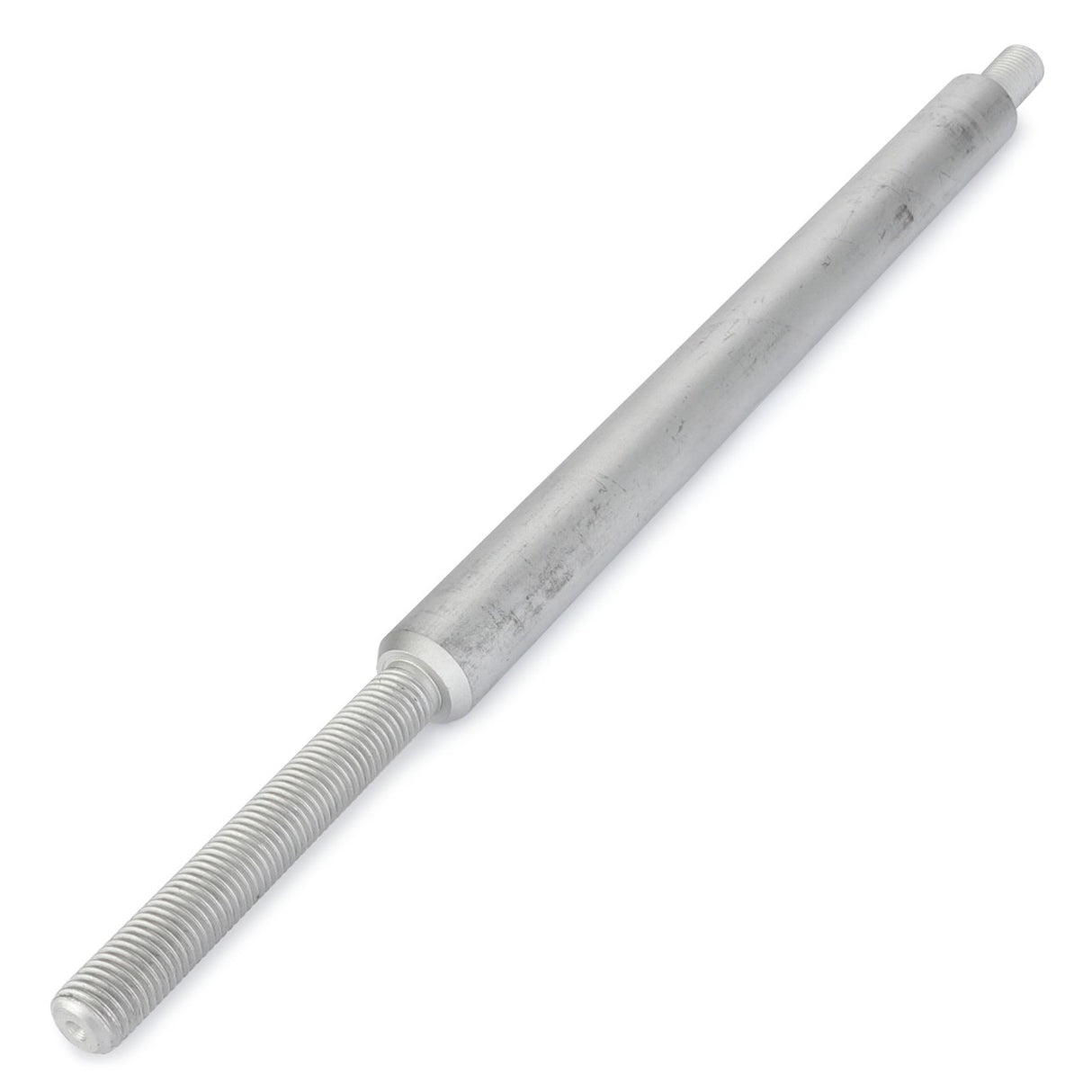 The AGCO Rod - 1758-92-03-07, a threaded metal rod with a cylindrical body and a threaded end, ideal for use in Massey Ferguson models, is shown against a white background.