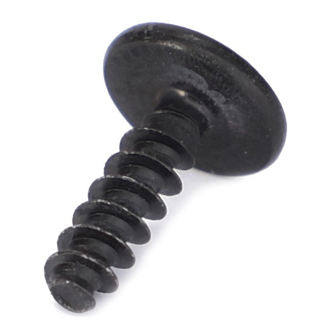 Close-up of a black metal screw with a flat head and threaded body, positioned diagonally. This AGCO screw (4294802M1) measures 16.5mm and is compatible with both Fendt Models and Massey Ferguson Models.